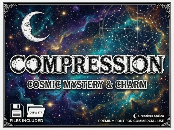 Compression: A Typeface Blending Victorian Elegance with Cosmic Wonder