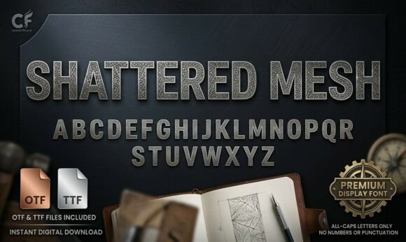 Forging Visual Strength: The Shattered Mesh Typeface