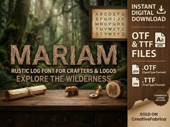 Mariam: Rustic Log Font for Authentic Branding