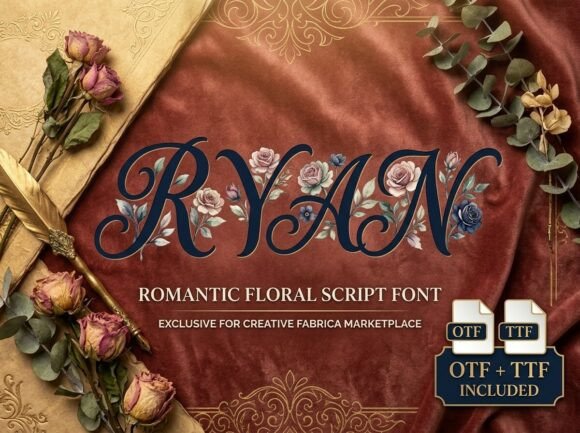 Ryan: A Romantic Floral Script for Luxury Branding